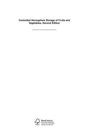Couverture : Controlled atmosphere storage of fruits and vegetables