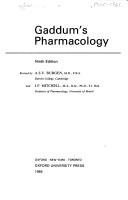 Couverture : Gaddum's Pharmacology.