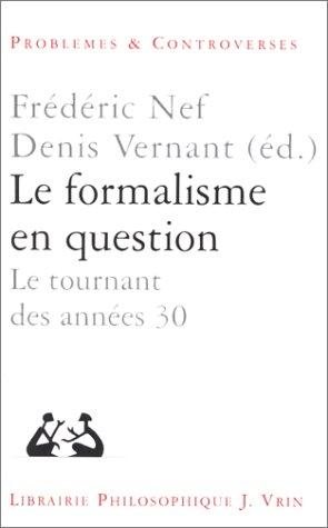 Couverture : Le formalisme en question