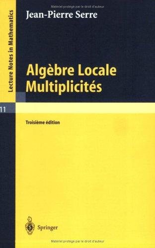 Couverture : Algèbre Locale, Multiplicités