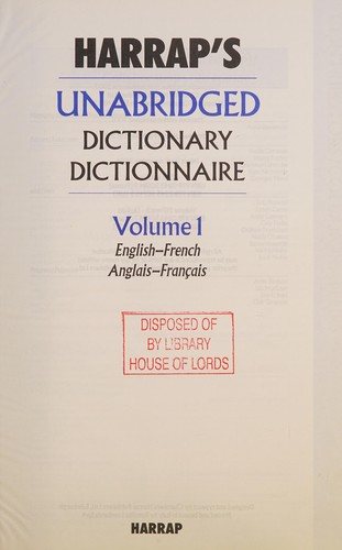 Couverture : Harrap's unabridged dictionary, dictionnaire