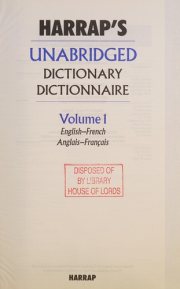 Couverture : Harrap's unabridged dictionary, dictionnaire