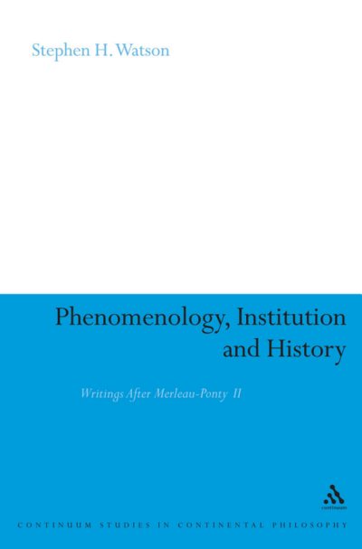 Couverture : Phenomenology, institution, and history
