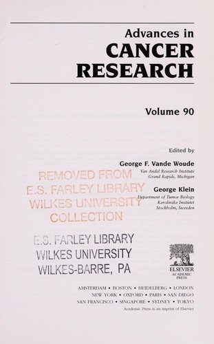Couverture : Advances in cancer research.
