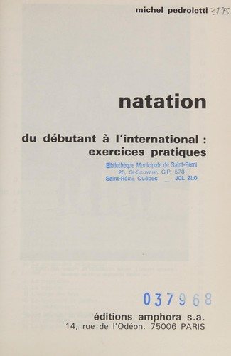 Couverture : Natation