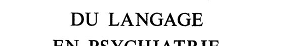 Couverture : Les troubles du langage en psychiatrie