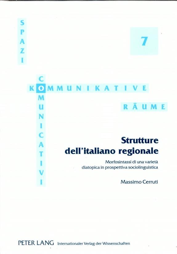 Couverture : Strutture dell'italiano regionale
