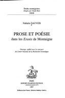 Couverture : Prose et poésie dans les Essais de Montaigne