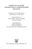 Couverture : Gotische Grammatik mit Lesestücken und Wörterverzeichnis