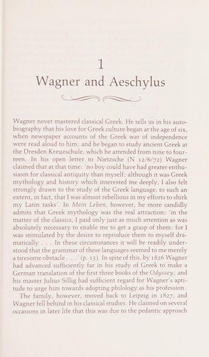 Couverture : Wagner and Aeschylus