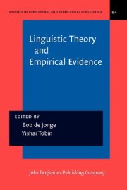 Couverture : Linguistic theory and empirical evidence