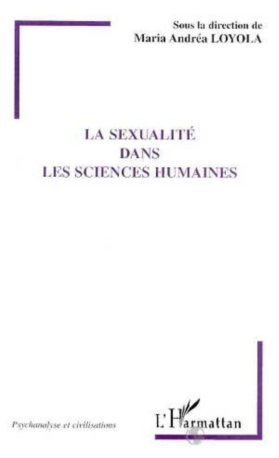 Couverture : La SEXUALITE DANS LES SCIENCES HUMAINES