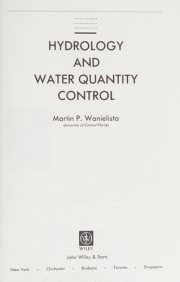 Couverture : Hydrology and water quantity control