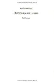 Couverture : Philosophisches Denken