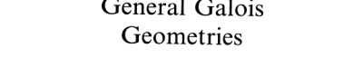 Couverture : General Galois geometries