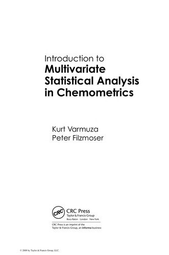 Couverture : Introduction to Multivariate Statistical Analysis in Chemometrics
