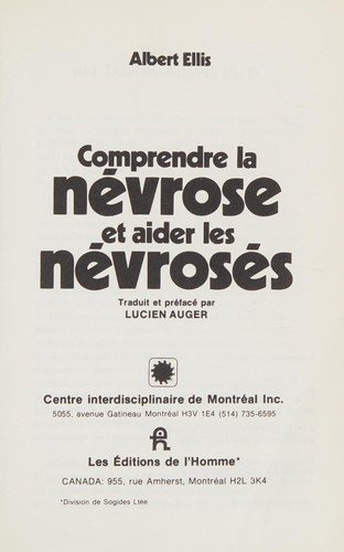 Couverture : Comprendre la névrose et aider les névrosés