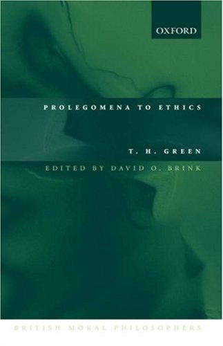 Couverture : Prolegomena to ethics