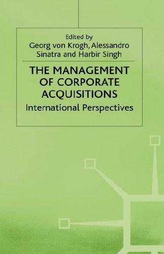 Couverture : The management of corporate acquisitions