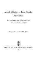 Couverture : Arnold Schönberg - Franz Schreker Briefwechsel