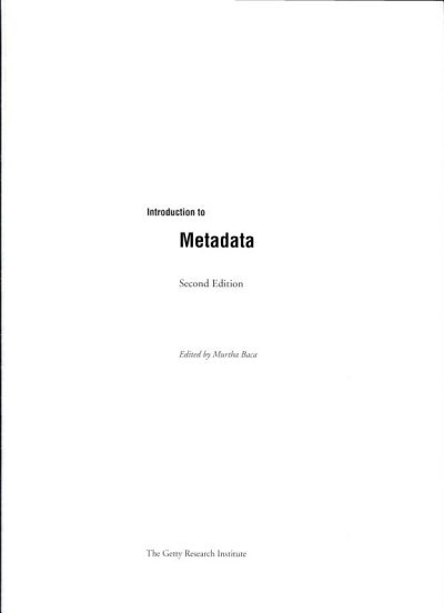 Couverture : Introduction to metadata