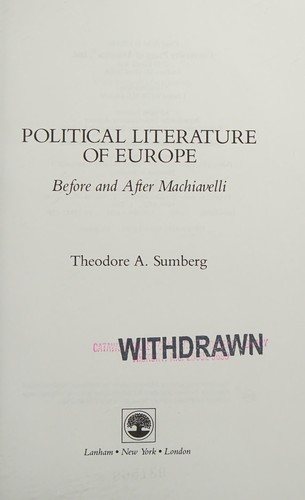 Couverture : Political literature of Europe