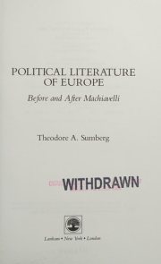 Couverture : Political literature of Europe