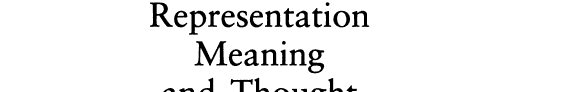 Couverture : Representation, meaning, and thought