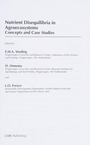 Couverture : Nutrient disequilibria in agroecosystems