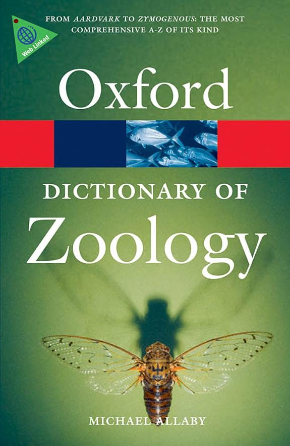Couverture : A dictionary of zoology