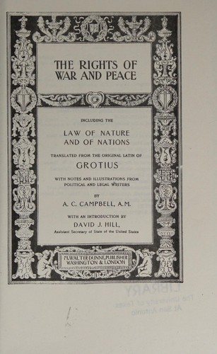 Couverture : The rights of war and peace