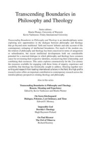 Couverture : The Future of Reason, Science and Faith (Transcending Boundaries in Philosophy and Theology)