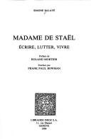 Couverture : Madame de Staël