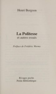 Couverture : La Politesse (French Edition)