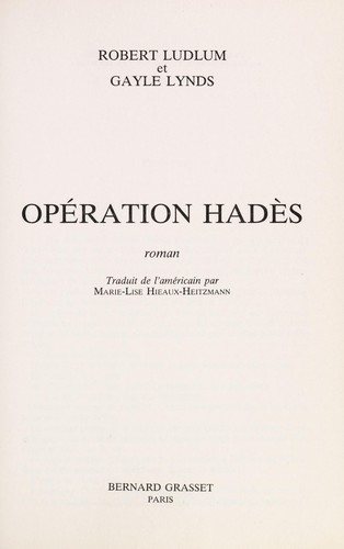 Couverture : Opération Hadès