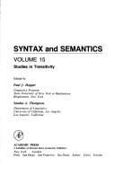 Couverture : Studies in transitivity
