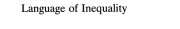 Couverture : Language of inequality