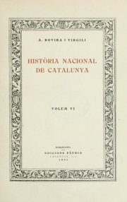 Couverture : Història nacional de Catalunya [per] A. Rovira i Virgili.