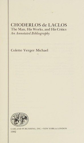 Couverture : Choderlos de Laclos