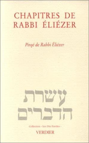 Couverture : Chapitres de rabbi Eliézer