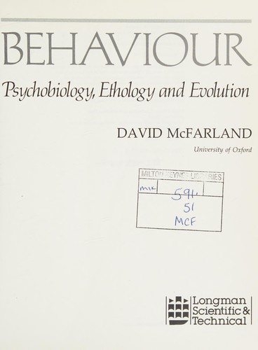 Couverture : Animal behaviour