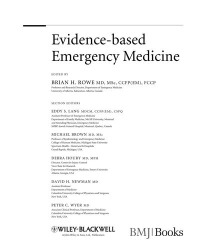 Couverture : Evidence-based emergency medicine