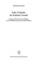 Couverture : Jeder Gedanke als sichtbare Gestalt