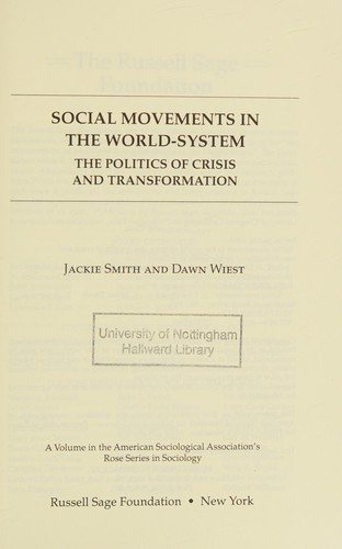 Couverture : Social Movements in the World-System