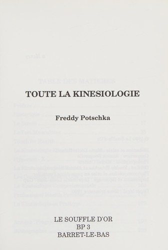 Couverture : Toute la kinésiologie