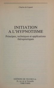 Couverture : Initiation à l'hypnotisme