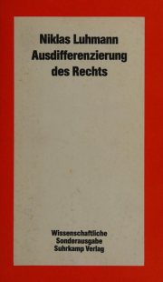 Couverture : Ausdifferenzierung des Rechts