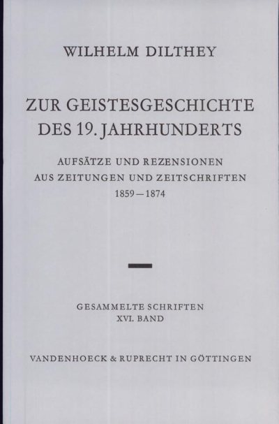 Couverture : ZUR GEISTESGESCHICHTE DES 19. JAHRHUNDERTS