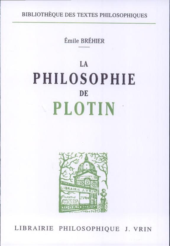 Couverture : La philosophie de Plotin