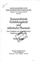 Couverture : Transzendentale Einbildungskraft und ästhetische Phantasie